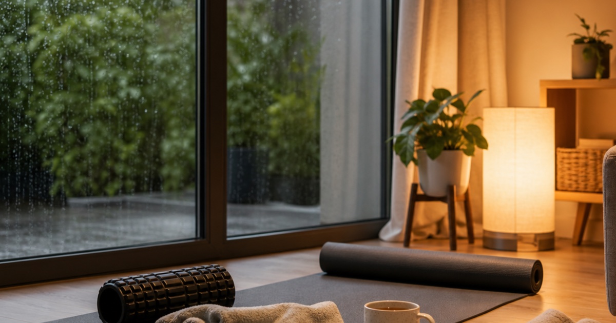雨天室內瑜伽墊與居家低衝擊活動空間